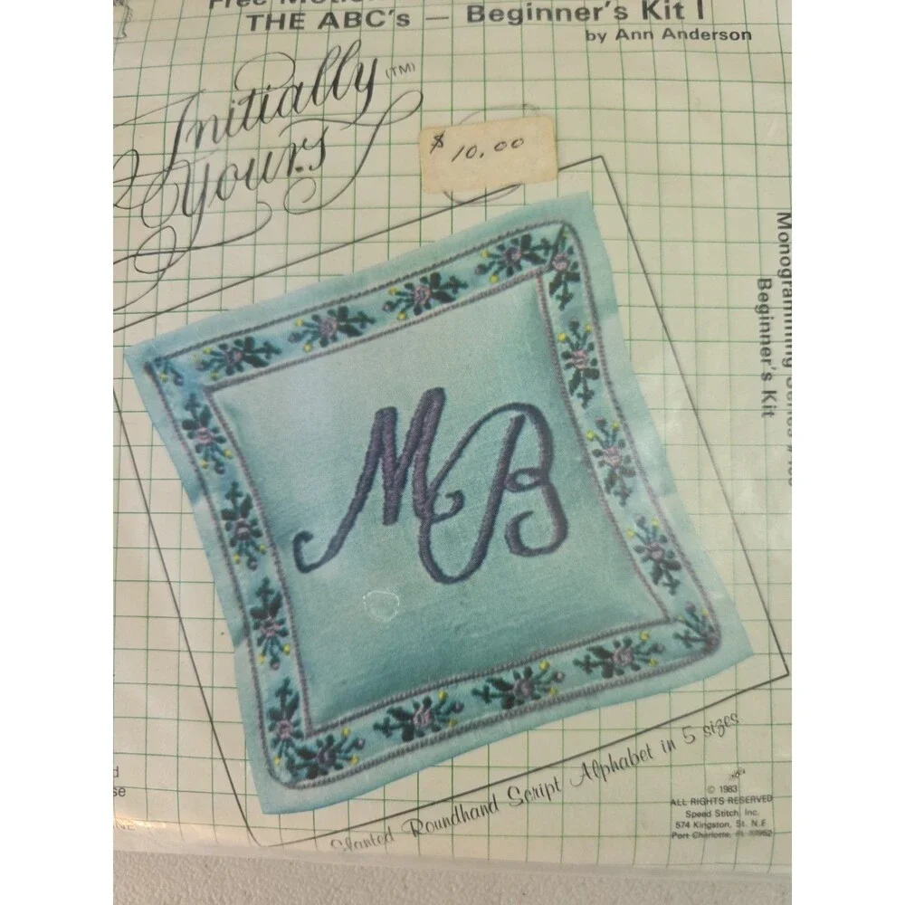 Initially Yours™ Speed Stitch Free Motion Monogramming Kit # 400 w/Towel & More